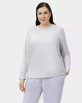 Мягкий хлопковый лонгслив прямого силуэта