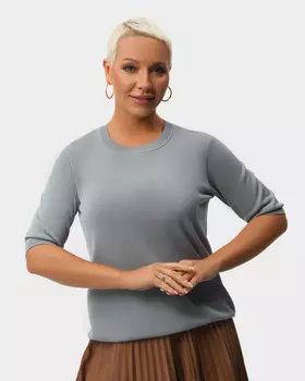 Мягкий пуловер из тенсела и шелка