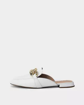 Мюли из натуральной кожи со стелькой Memotion и декором-цепью