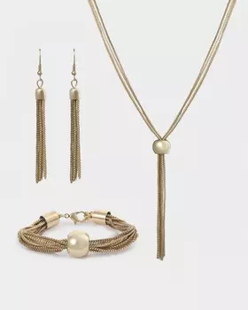 Набор: колье, браслет и два вида серег