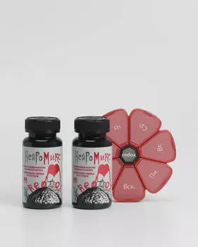 НейроМикс для головного мозга и сердечно-сосудистой системы, 2 упаковки + таблетница