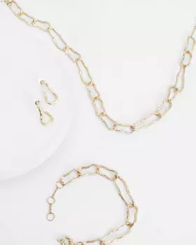 Набор 3 в 1: Ожерелье, браслет, сережки