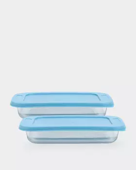 Набор стеклянных форм для запекания 1100 мл, 2 шт.