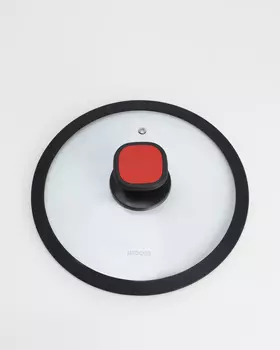 Стеклянная крышка с силиконовым ободом, 20 см