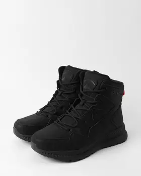 Непромокаемые утепленные шерстью ботинки из натуральной кожи с дополнительной защитой носочной части и потайной молнией