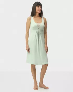 Ночная сорочка из эластичной вискозы с отделкой кружевом