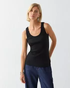 Полуприлегающий тэнк-топ из прочного рельефного материала со стройнящим эффектом