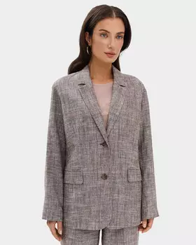 Однобортный жакет из натурального льна и вискозы