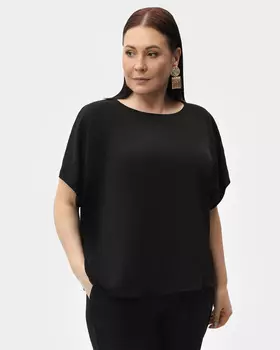 Однотонная блузка из шелковистого материала