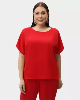 Однотонная блузка из шелковистого материала