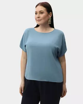 Однотонная блузка из шелковистого материала