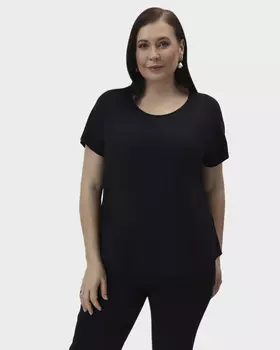 Однотонная футболка из вискозы с эластаном