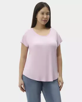 Однотонная футболка из вискозы с эластаном