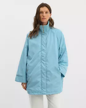 Полупальто с воротником стойкой, длинным рукавом "реглан" и застежкой на молнию