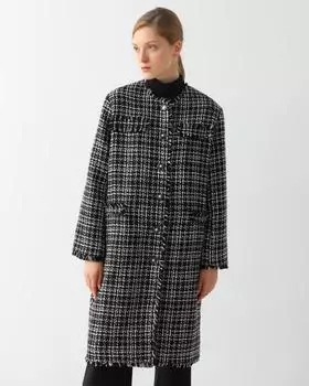 Пальто, р. 54, цвет Черный/белый