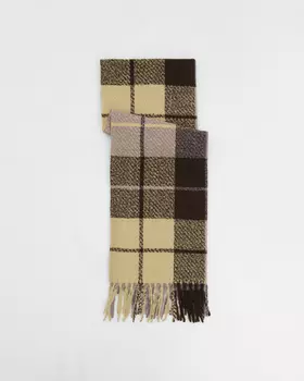 Палантин с геометрическим принтом-клеткой