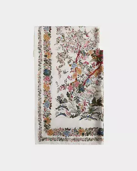 Палантин с принтом и шёлком в составе