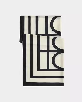 Палантин с принтом и шёлком в составе