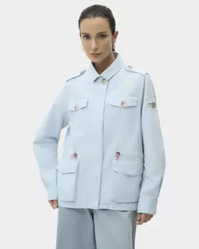 Парка с регулируемой кулиской на талии и накладными карманами