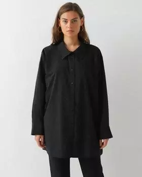 Рубашка оверсайз с ромбовидным узором из стразов