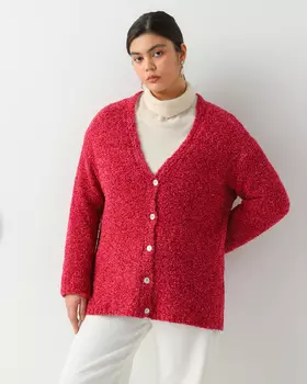 Кардиган из букле с застежкой на пуговицы