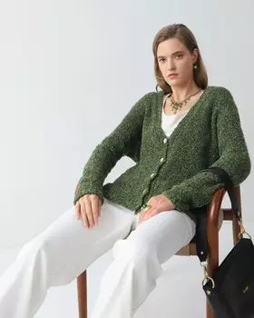 Кардиган из букле с застежкой на пуговицы