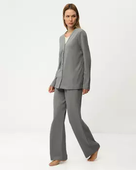 Пижамные брюки из ажурного хлопкового трикотажа