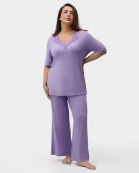 Пижамные брюки рибовой фактуры