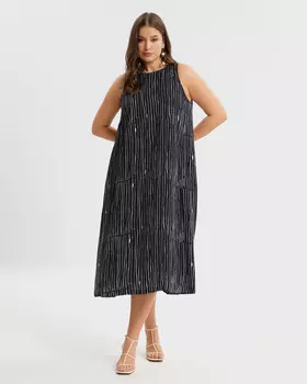 Платье А-силуэта из вискозы с принтом