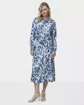 Платье прямого кроя из вискозы