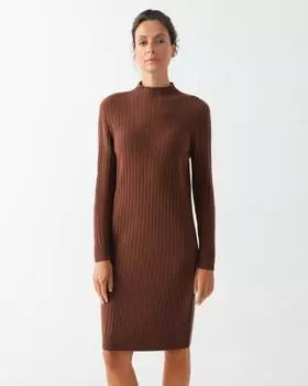 Трикотажное платье-водолазка из шерсти и кашемира