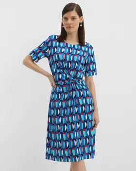Платье миди с ярким геометрическим узором