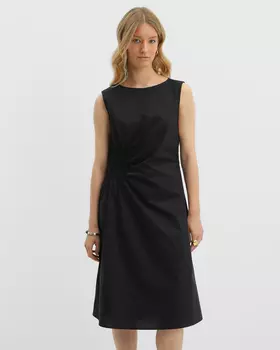 Хлопковое платье с драпировкой на талии