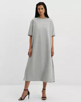 Платье, р. 54, цвет Серый меланж
