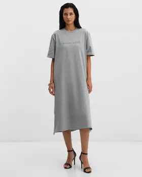 Платье, р. 54, цвет Серый меланж