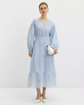 Платье, р. 58, цвет Белый/голубой