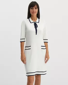 Платье прямого силуэта из вязаного трикотажа