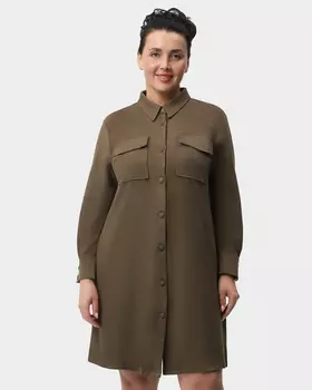 Платье-рубашка из экозамши