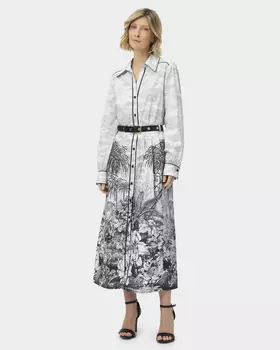 Платье-рубашка из хлопка с уникальным принтом и ремнем в комплекте