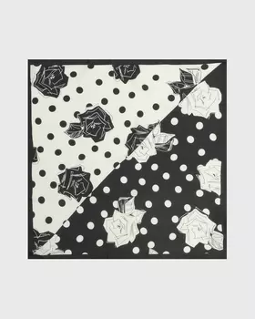Платок, р. 70х70см, цвет Черный/белый