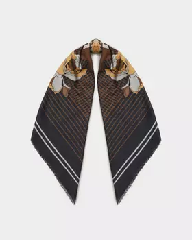 Платок с шерстью и вискозой в составе