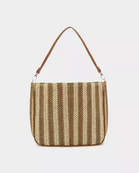 Плетеная сумка в вертикальную полоску