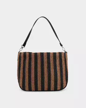 Плетеная сумка в вертикальную полоску