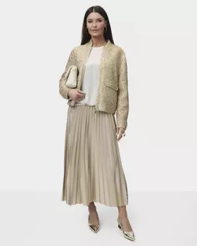 Плиссированная миди-юбка с мерцающим эффектом