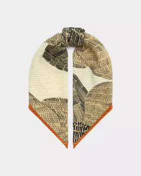 Плиссированный платок из шерсти и вискозы