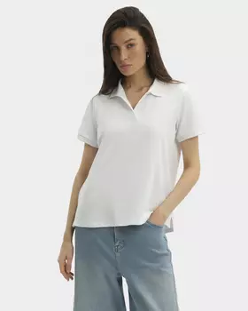 Поло из фактурного смесового хлопка