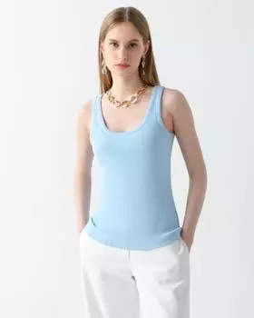 Полуприлегающий тэнк-топ из прочного рельефного материала со стройнящим эффектом