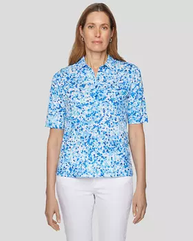 Приталенная блузка с пестрым принтом