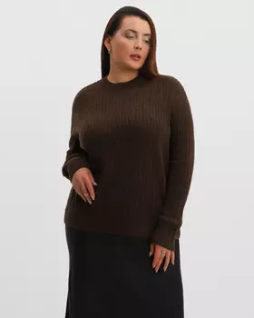 Пуловер фактурной вязки из 100% шерсти