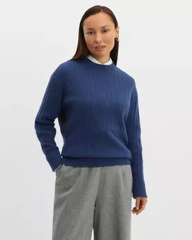 Пуловер фактурной вязки из 100% шерсти